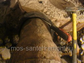 Расчеканка чугунных труб 